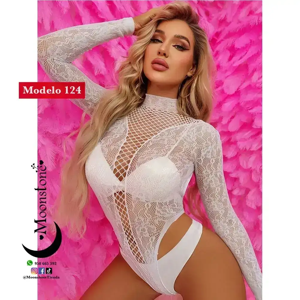 Modelo 124 body Rojo blanco amarillo manga larga choker espalda abierta 2