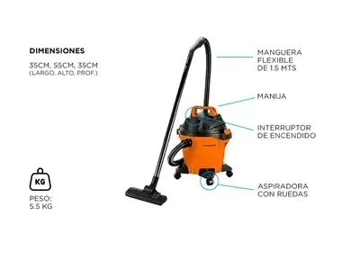 Aspiradora Winco W531 Polvo y Liquido 20l 2