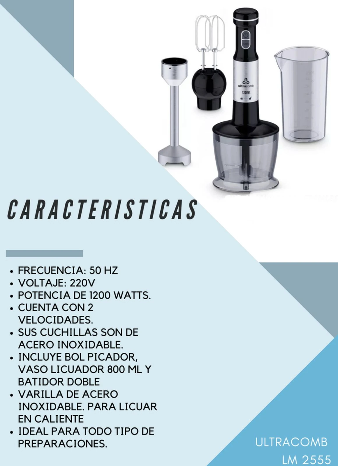 MINIPIMER ULTRACOMB MIXER VASO MEDIDOR Y BOWL PICADOR