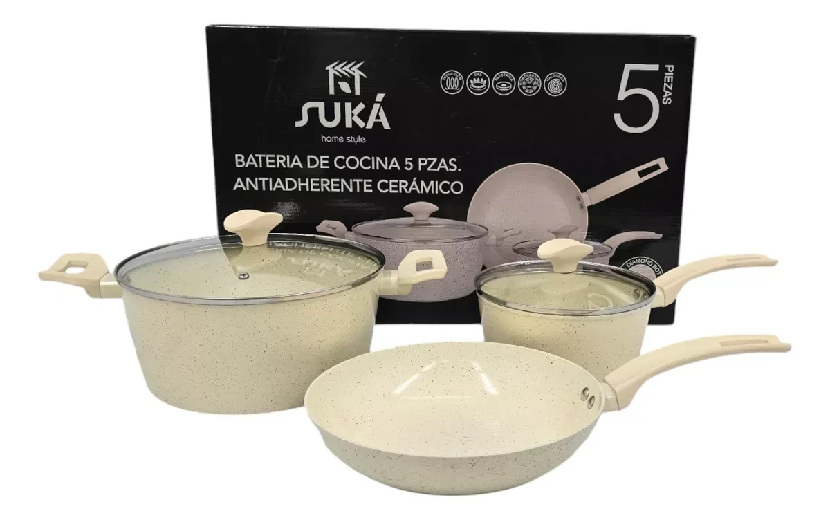 Batería Cocina Cerámica Granito Suka Apta Inducción
