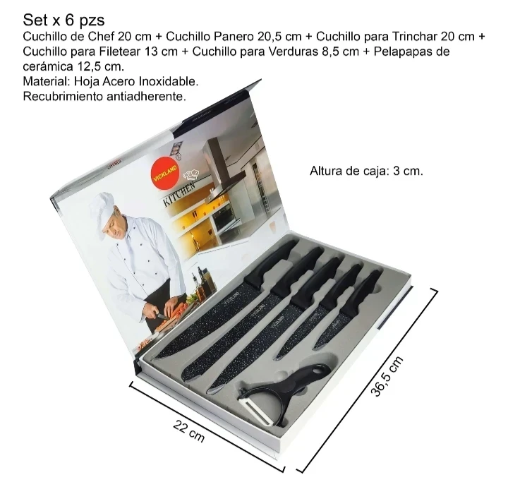 SET DE CUCHILLOS 6 PIEZAS
