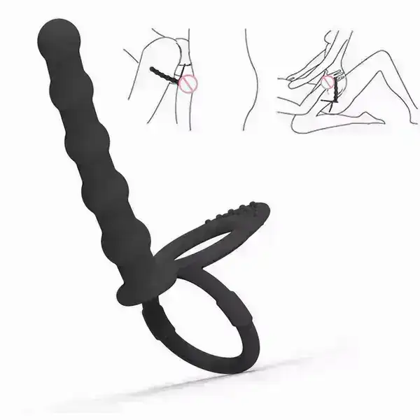Doble Anillo con dildo A008 2