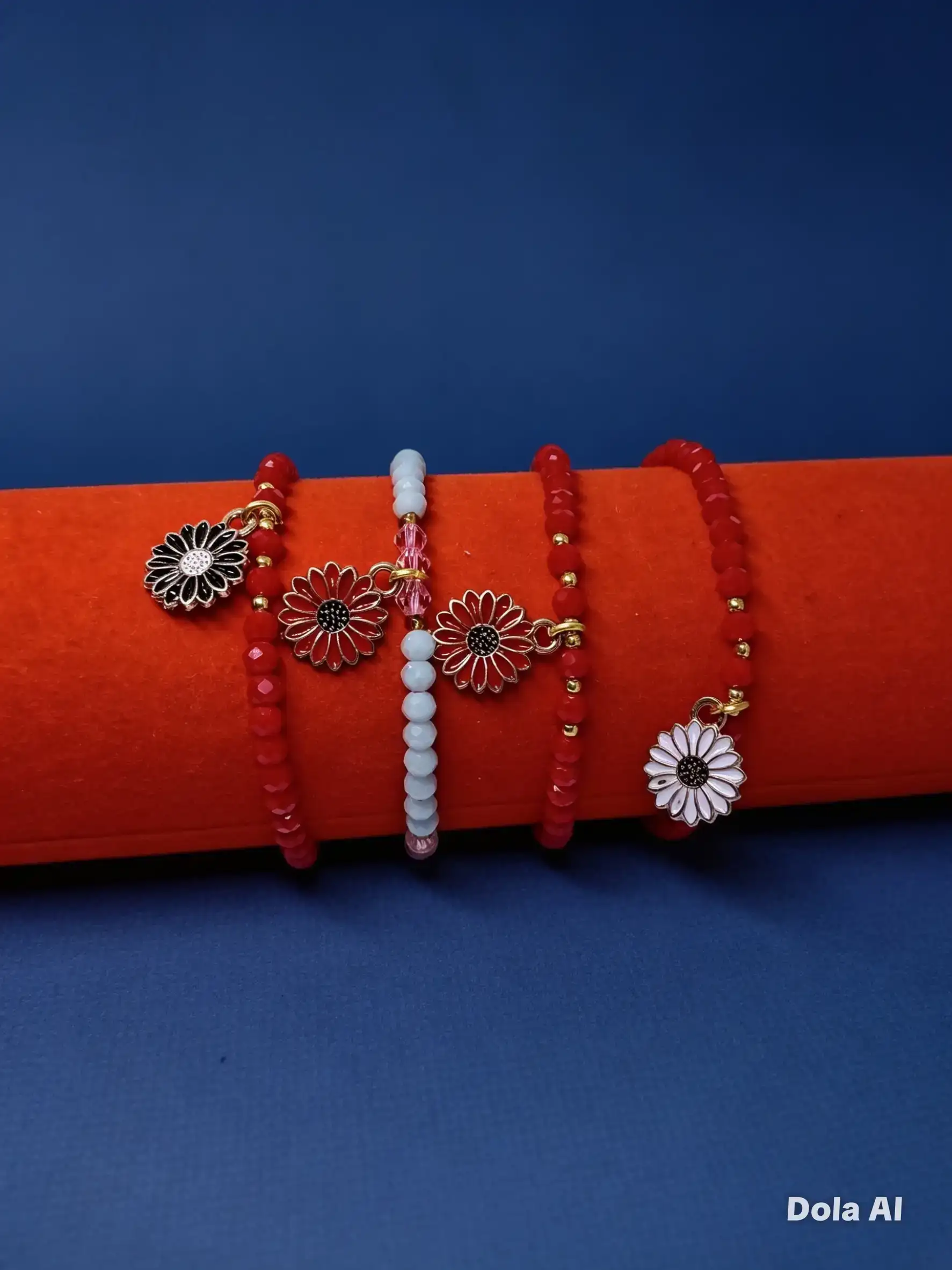 Pulseras de girasol con cristal