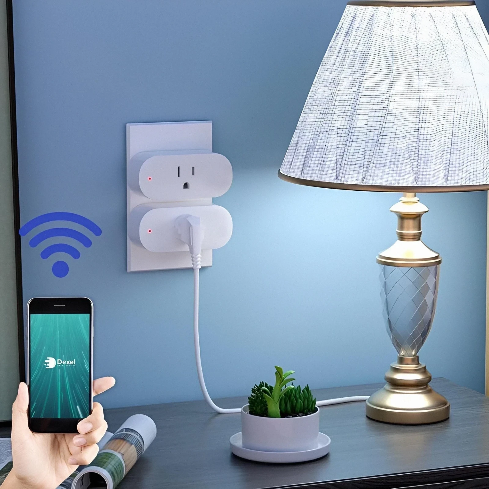 TOMACORRIENTE SOBREPUESTO RECTANGULAR INTELIGENTE WIFI 16A 85-250VAC C/REPORTE CONSUMO DEXEL SMART 3