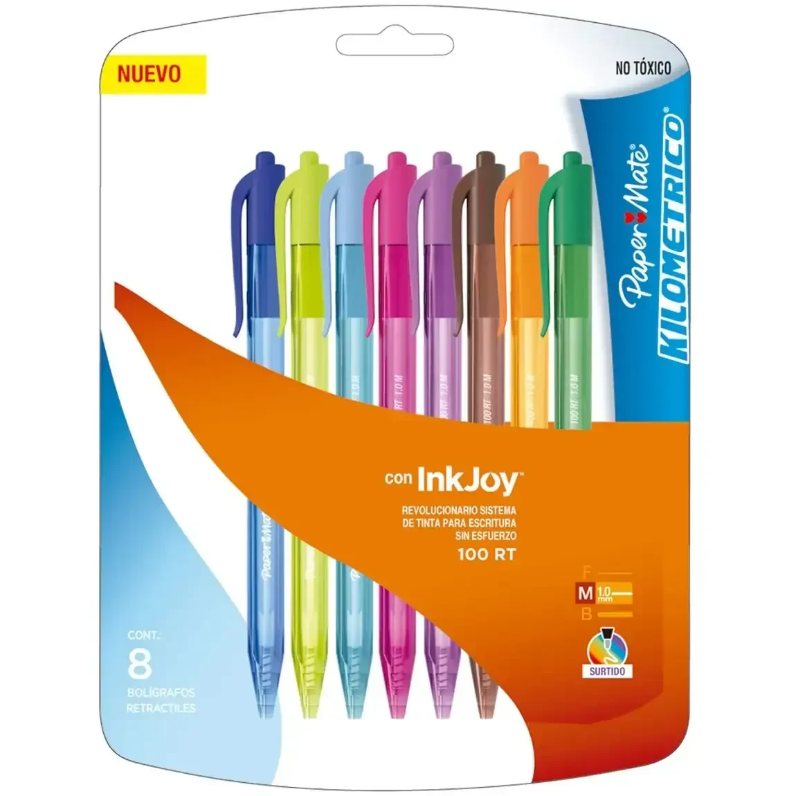 Bolígrafo papermate retractil 10 colores diferentes 