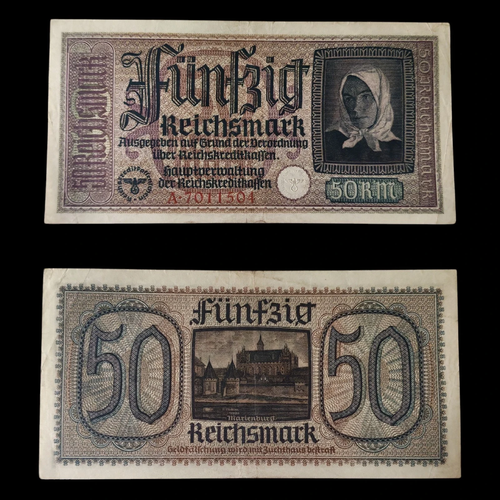 ° Alemania Tercer Reich 50 Reich Mark Circulado 