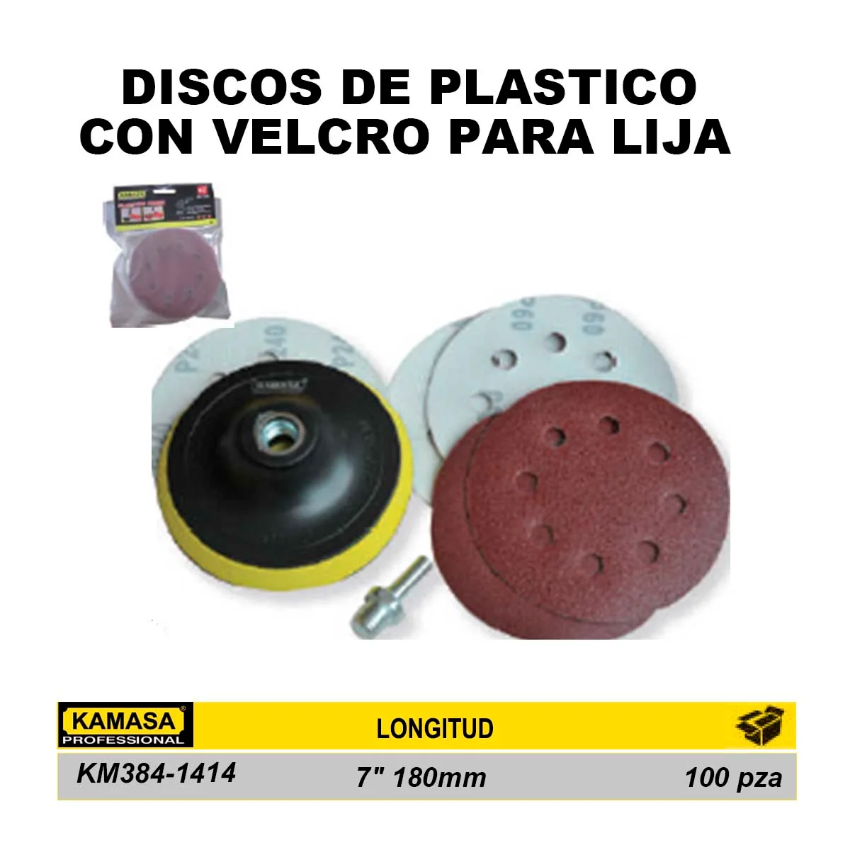 DISCO DE PULIR C/5 LIJAS PAPEL KM 7" (180mm)