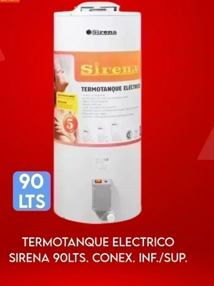 TERMOTANQUE ELÉCTRICO SIRENA 90L BLANCO 220V