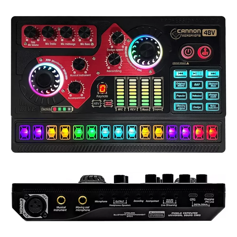 Micrófono Con Tarjeta de Sonido Profesional  5