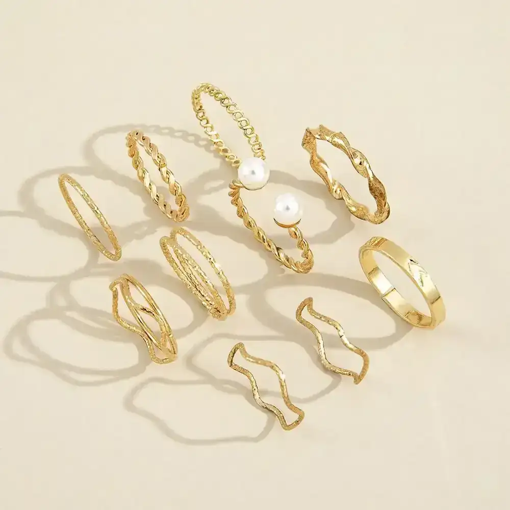 Set x10 Anillos Eisen Dorado REF: D11 2