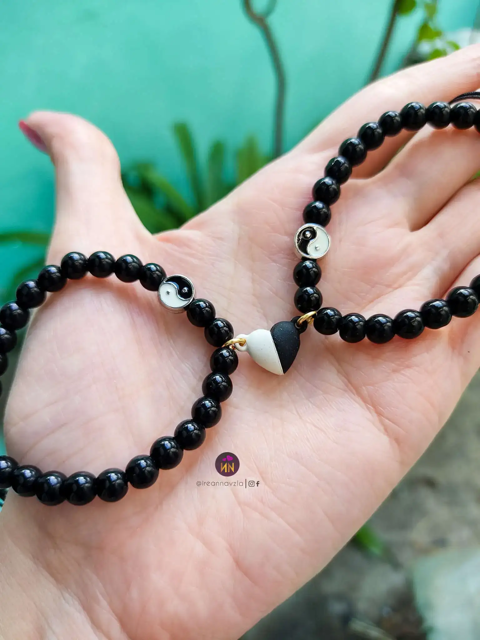 Pulseras Yin Yang corazón imantado