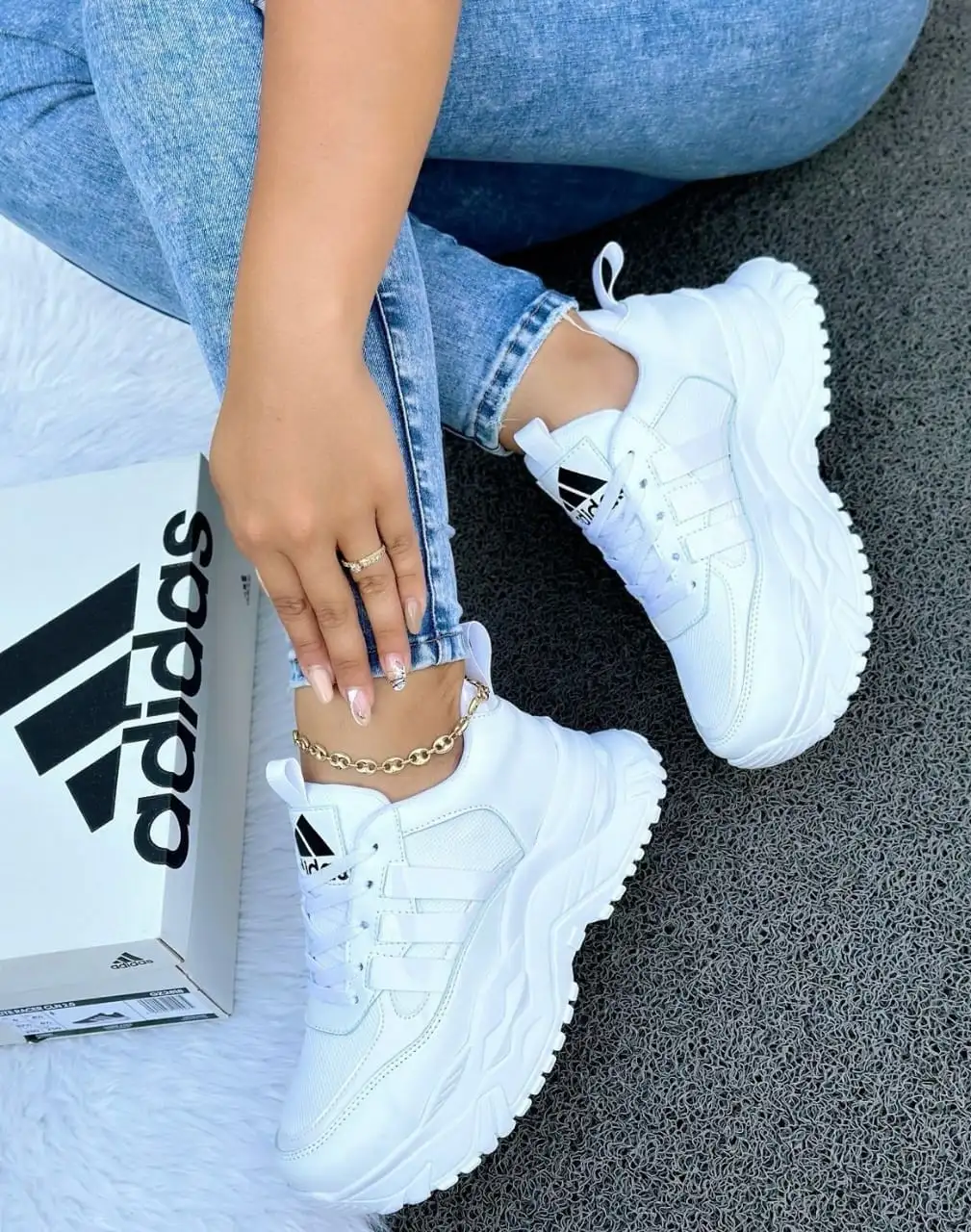 Tenis Adidas Tractor Blanco Dama 