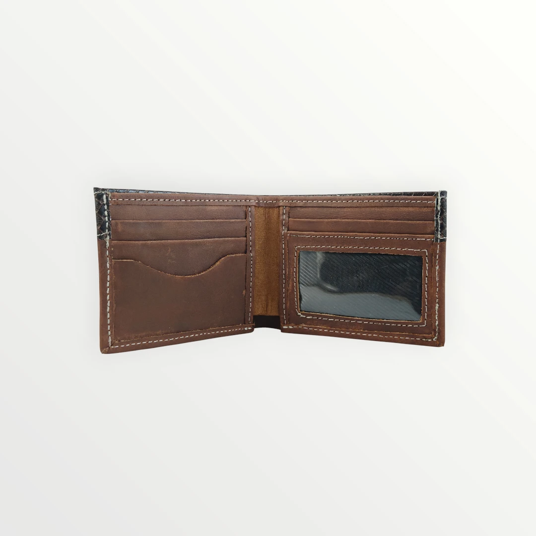 Billetera vaquera cuero petate y crazy cafe liso 3