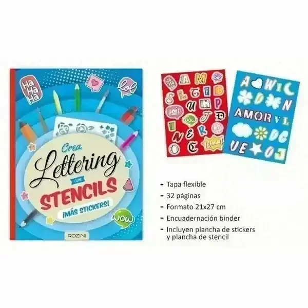 Libro Crea Lettering con Stickers/Stencil 3