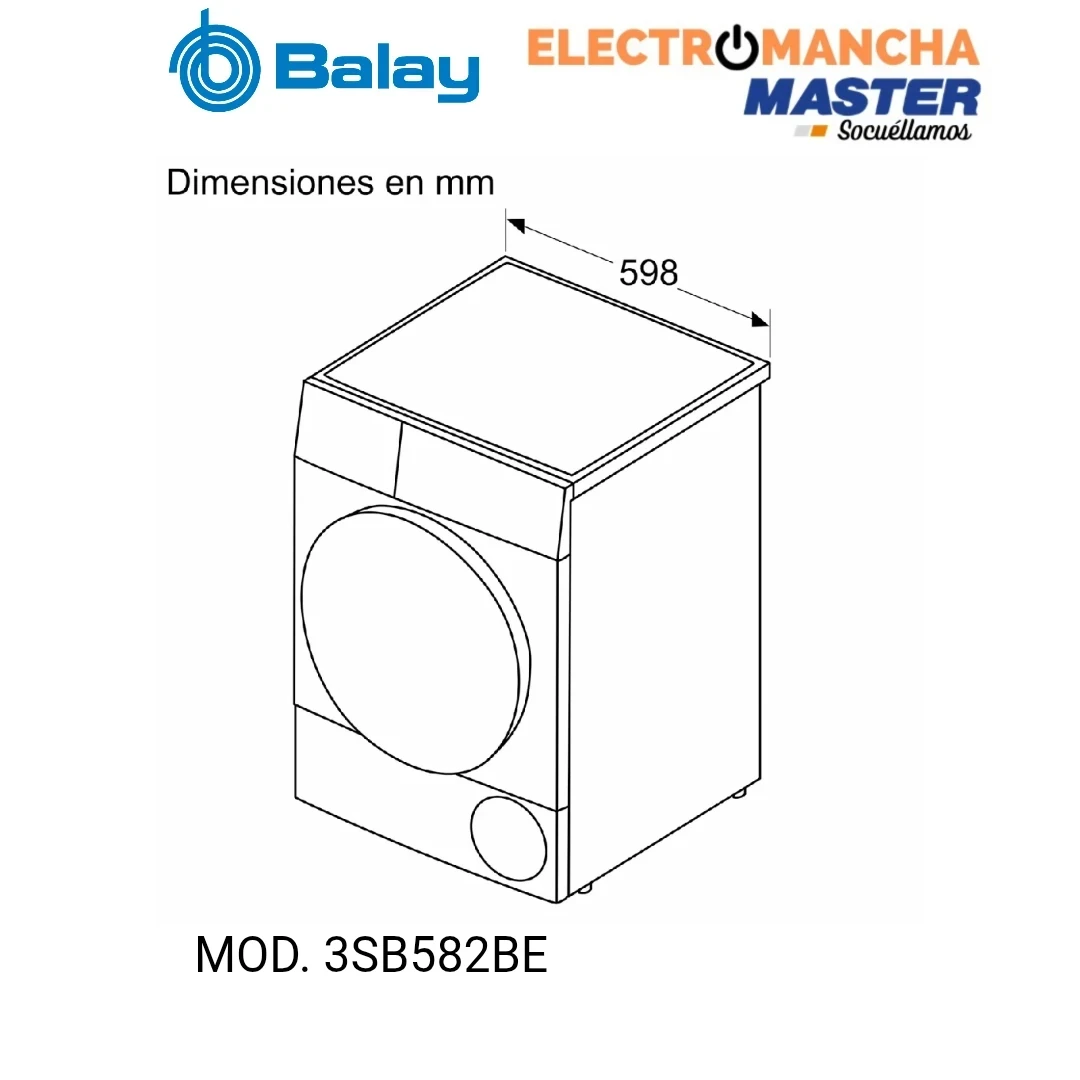 SECADORA BALAY 3SB582BE 8 KILOS BOMBA DE CALOR CLASE D  9