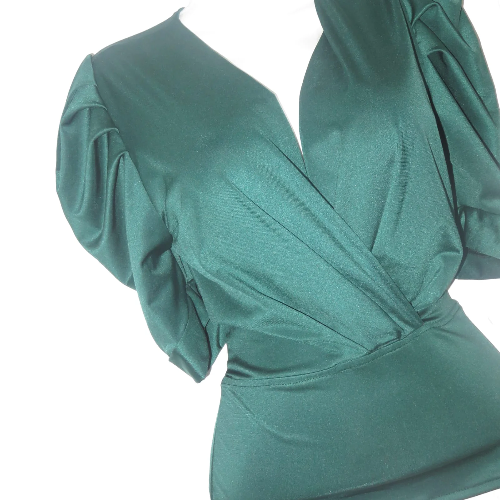 Blusa verde de satín 7