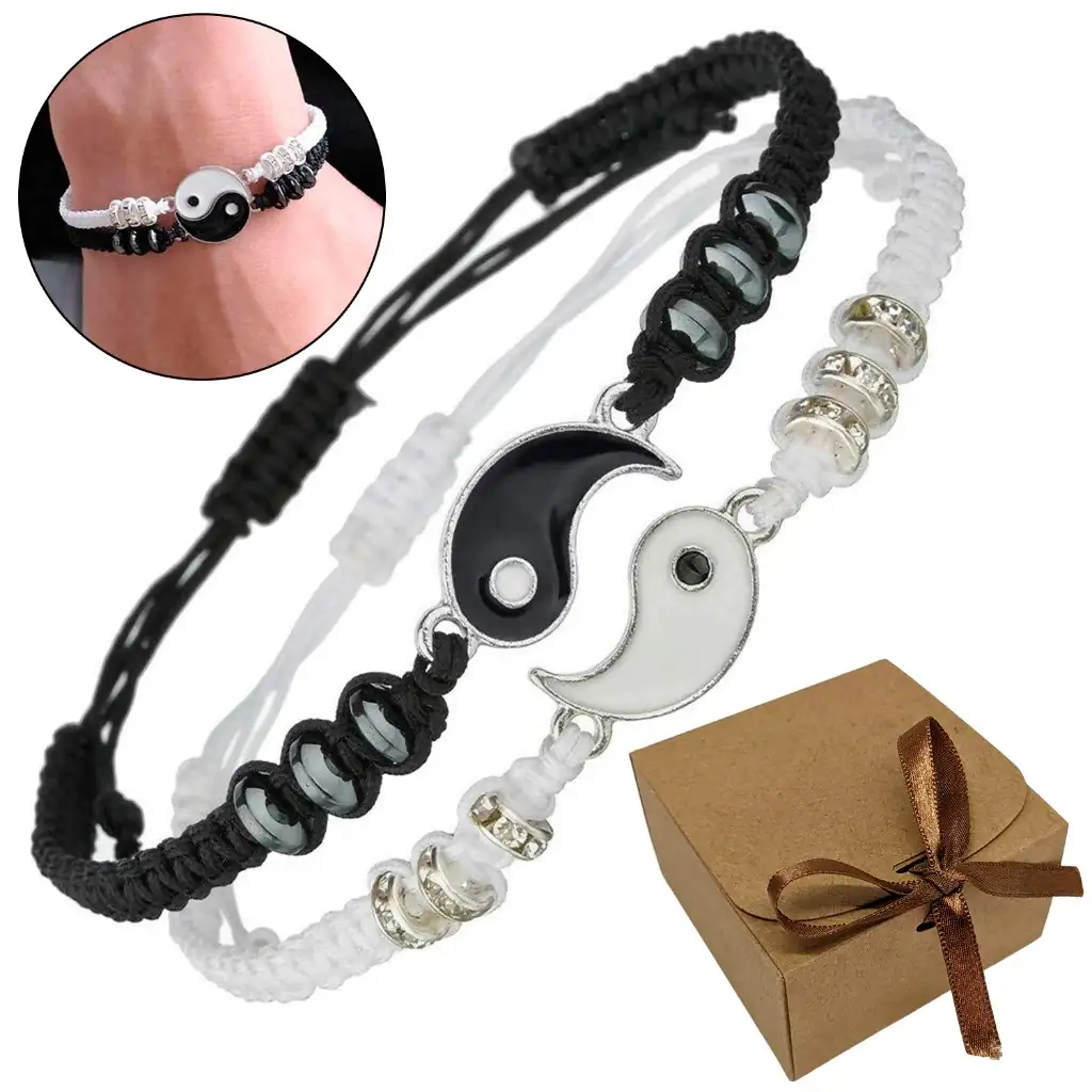 Conjunto De Pulseiras Feminina Yin Yang Casal  2