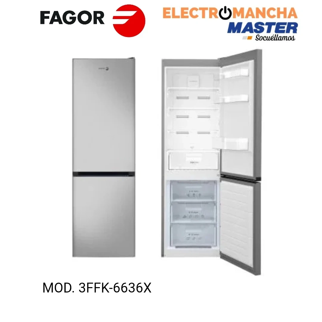 FRIGO COMBI FAGOR 3FFK-6636X NO FROST 1,86X60 INOX E 3
