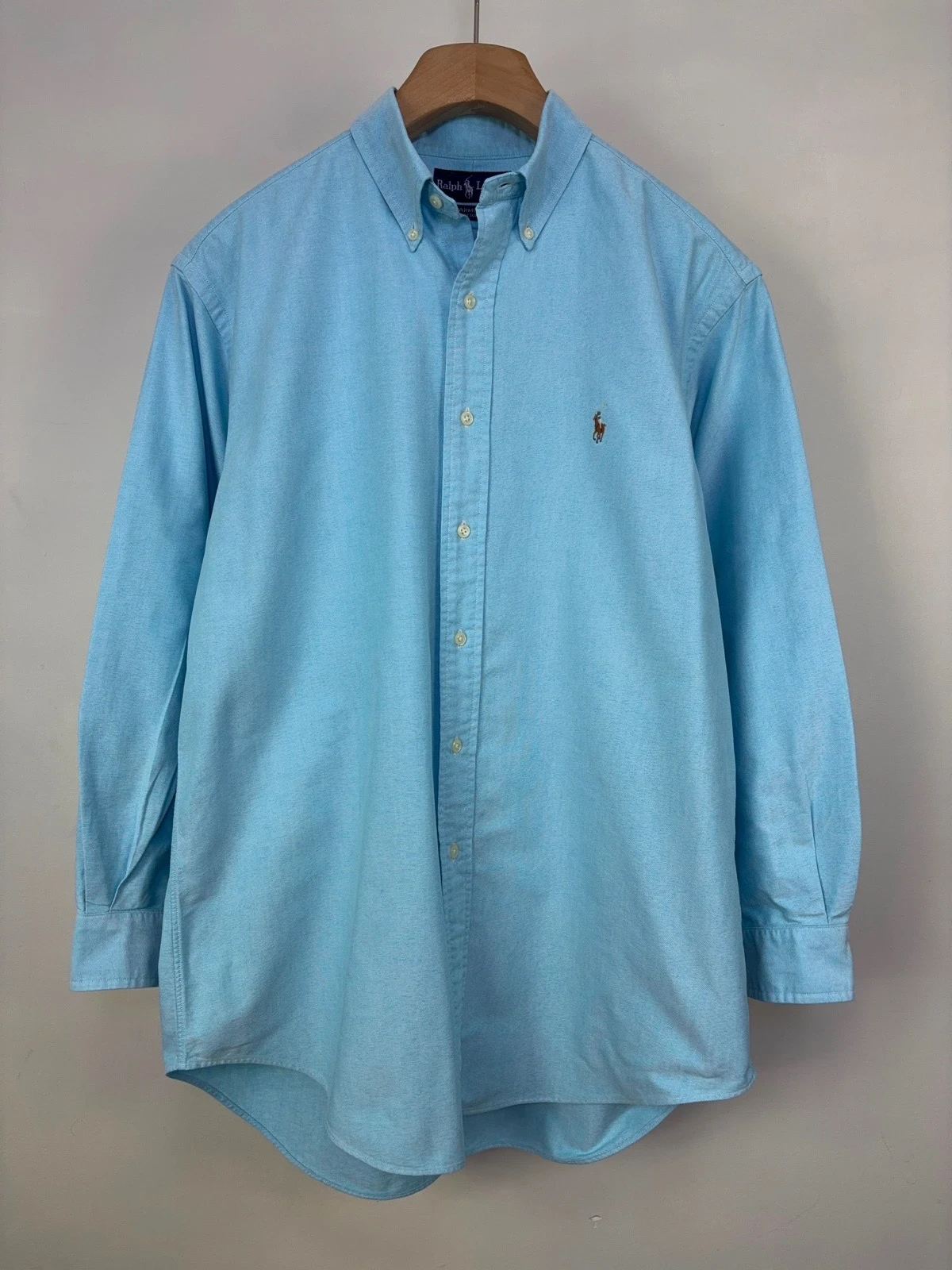 Camisa Button-Down Polo Ralph Lauren Yarmouth 100% Algodón Oxford - Azul Cielo 