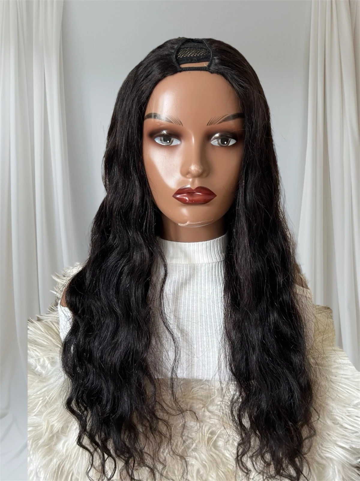 Peluca  en V de 24 pulgadas cabello humano 2