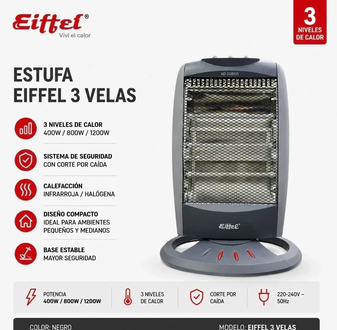 ESTUFA EIFFEL 3VELAS e523
