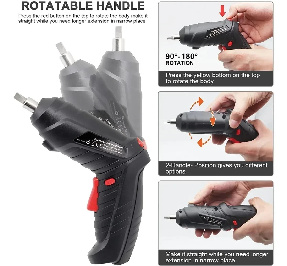 Destornillador Inalámbrico 45 Accesorios Maleta Color Negro 2