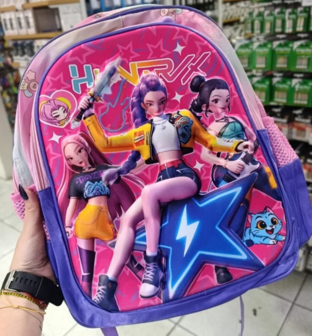 MORRAL + LONCHERA + CARTUCHERA 3D GUERRERA KPOP