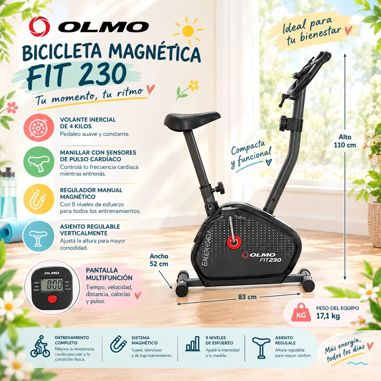 BICICLETA MAGNÉTICA FIT 230 OLMO