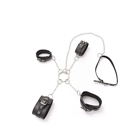 Esposas cruz de mano y tonillo con collar de cadena 6