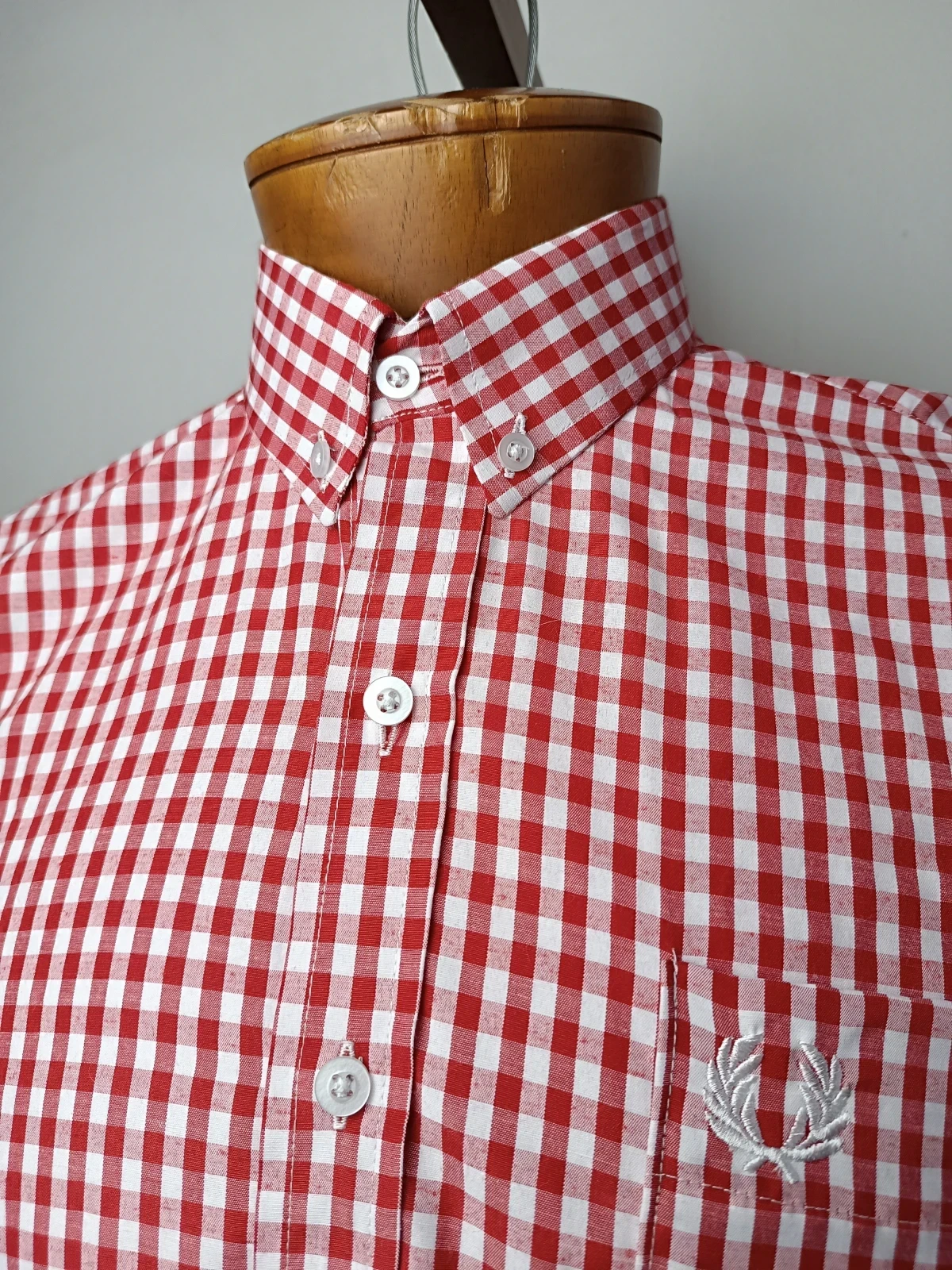 Camisa cuadros rojo con blanco  2