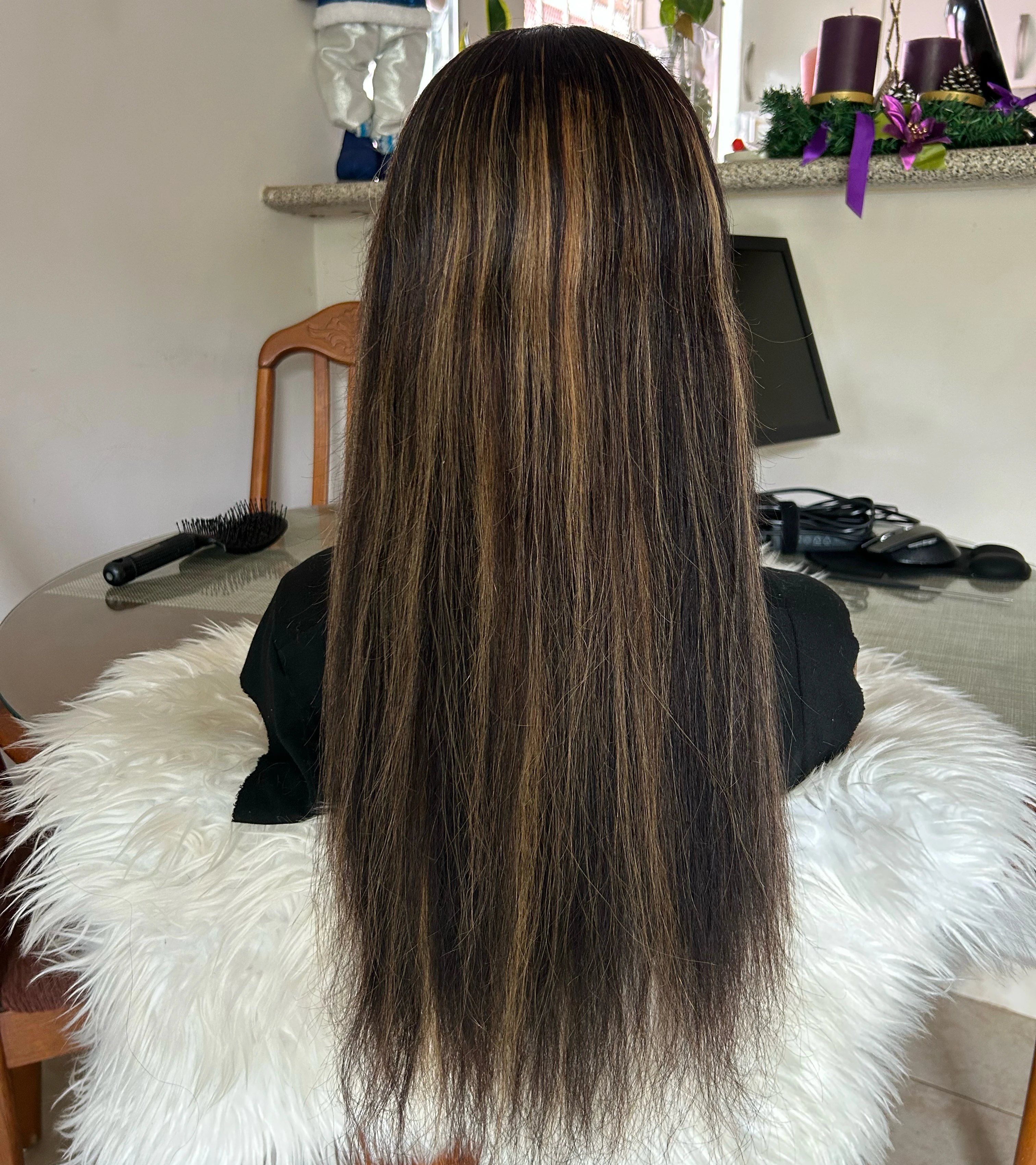 Peluca con diadema 20” pulgadas, cabello humano  3