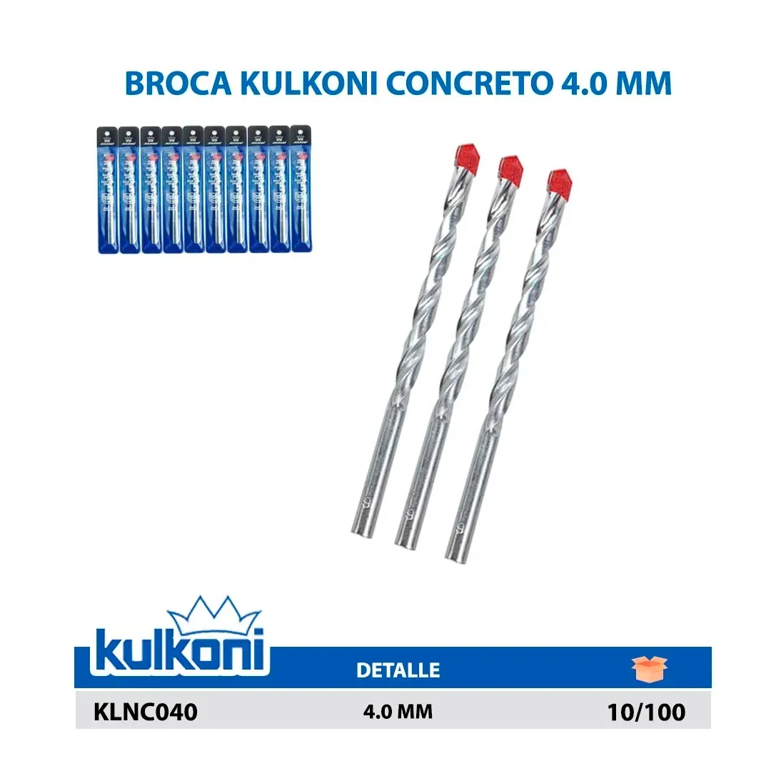 BROCA KULKONI CONCRETO 4.0 MM