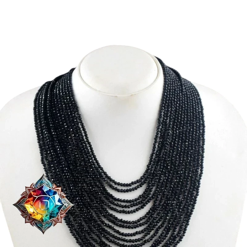 Espectacular collar de espinela facetada de 15 líneas 5