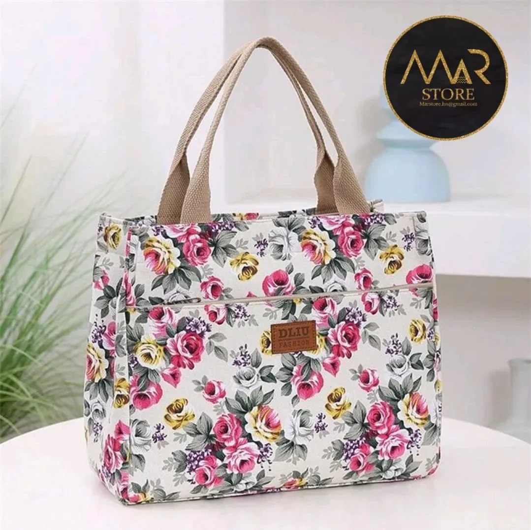 Bolso de lona floral