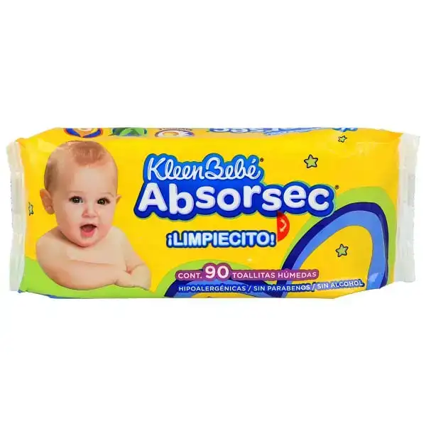 TOALLITAS HÚMEDAS 90 PZ KLEENBEBÉ ABSORSEC