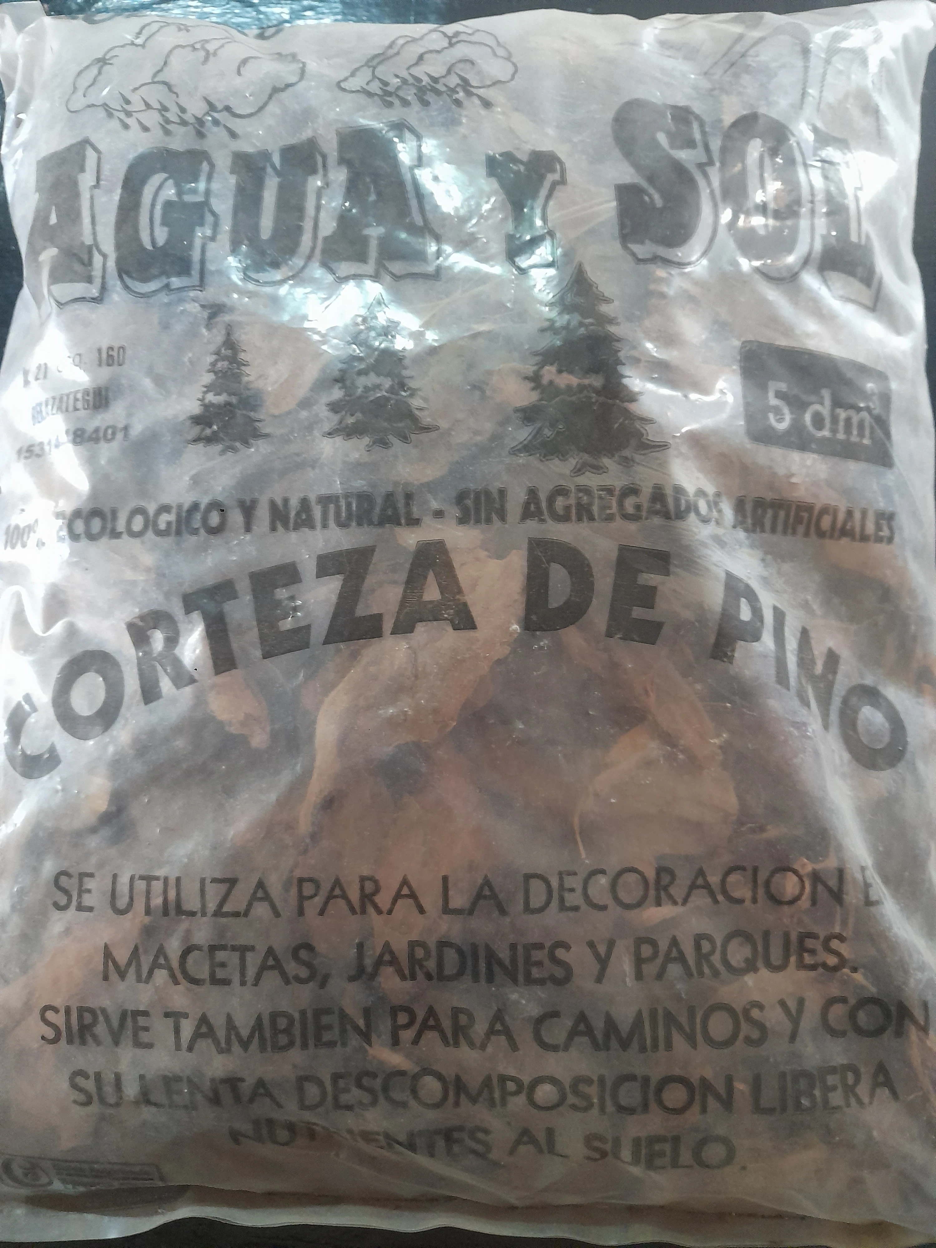 Corteza de pino agua y sol 5dm