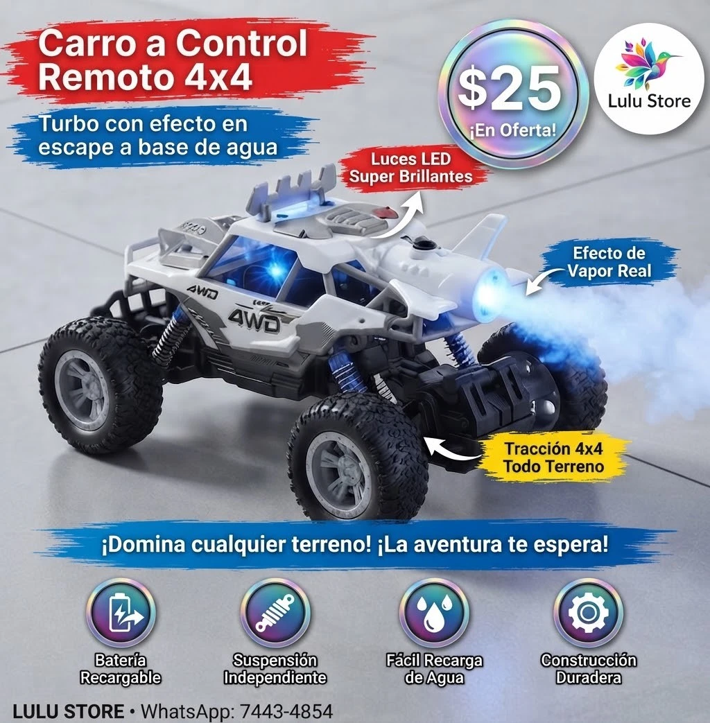 Carrito Monster Control Remoto 4*4 o- con Estela 