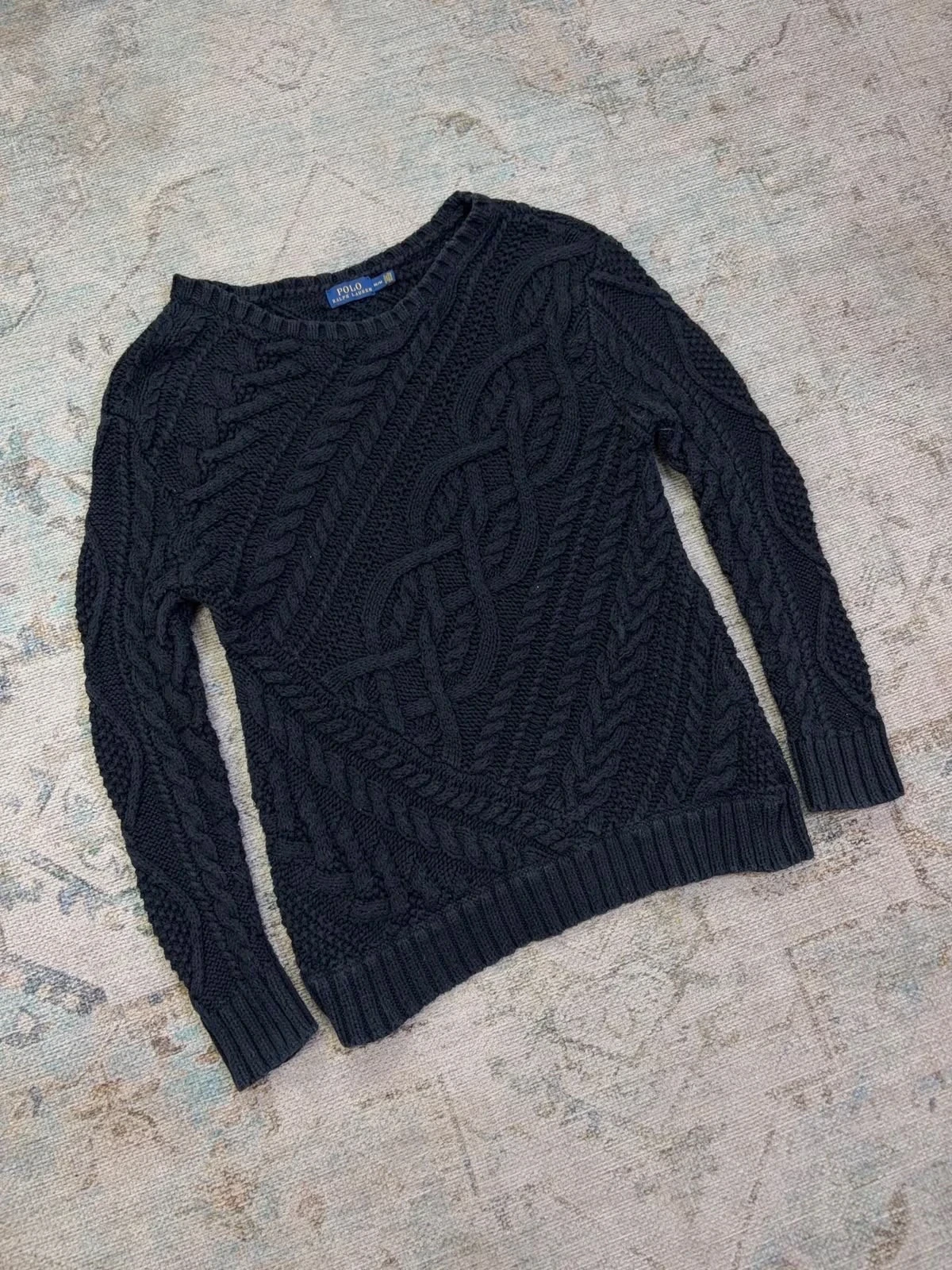 Sweater Polo Ralph Lauren Trenzas Negro mujer  Talla M