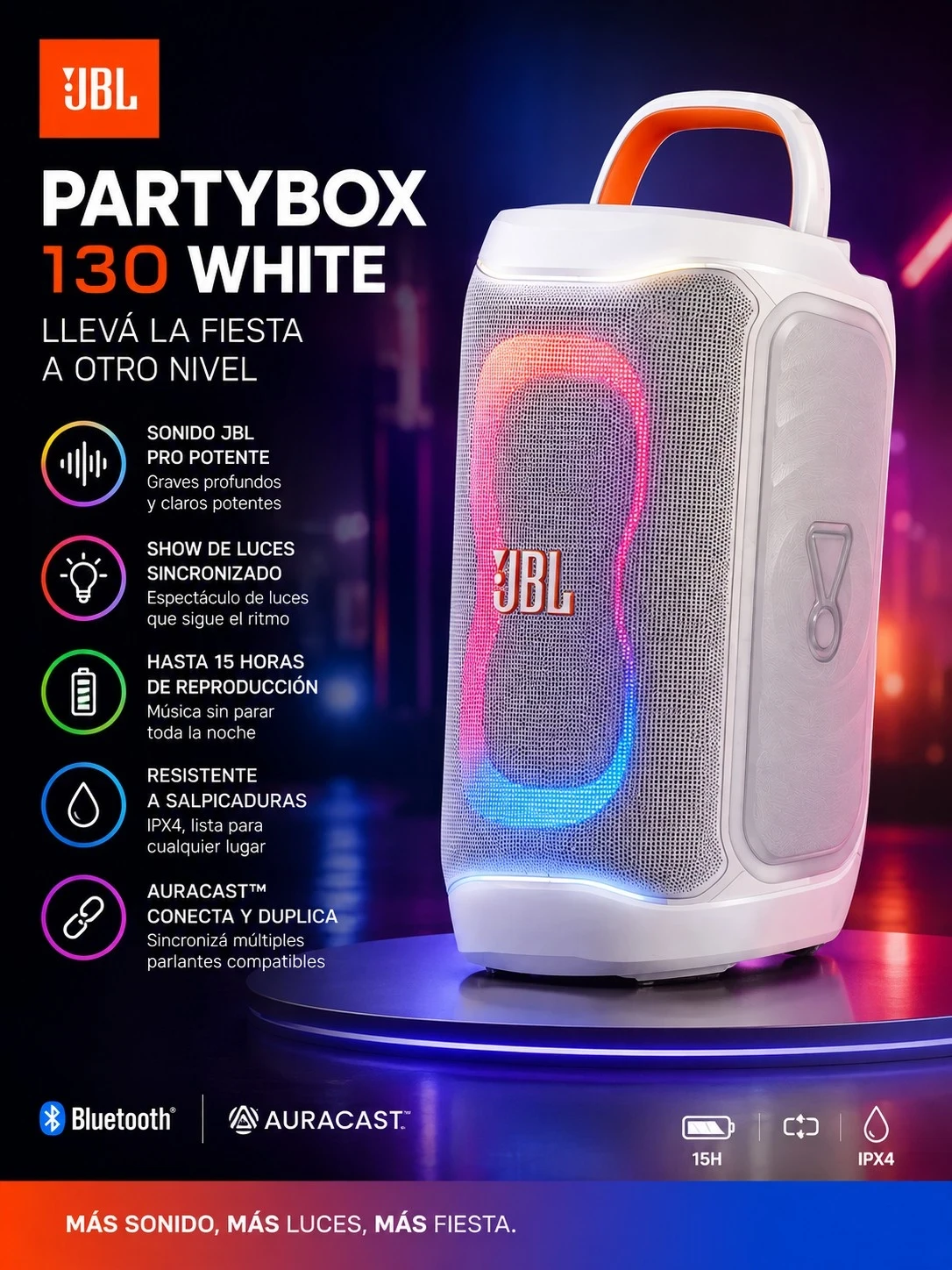 parlante JBL Partybox 130 White
