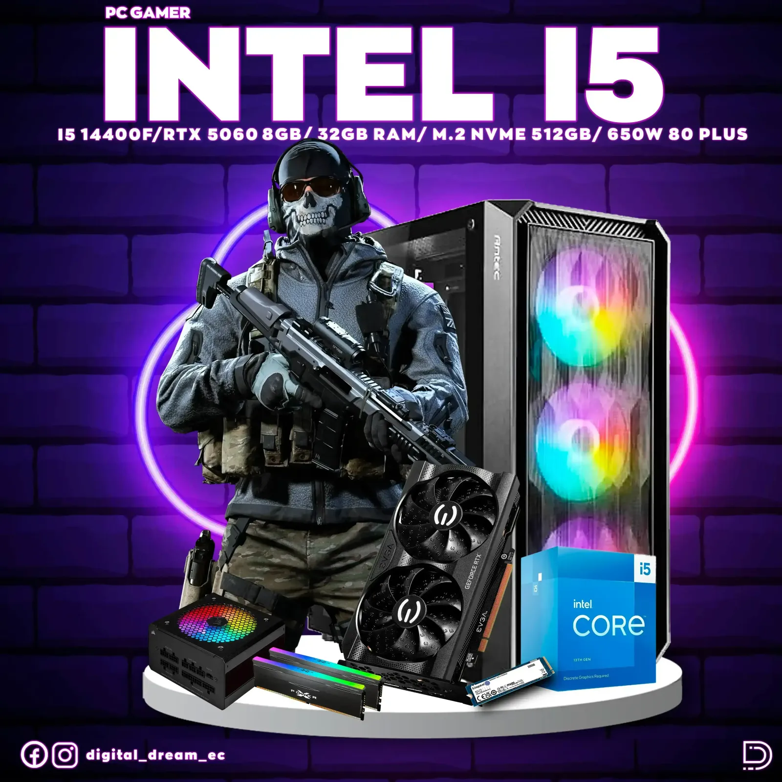 I5 14400F RTX 5060 8GB RAM 32GB