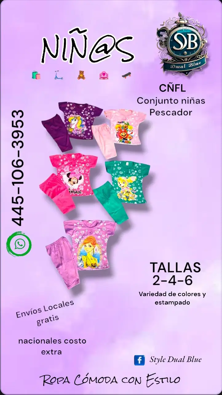 Conjunto niñas pescador 4