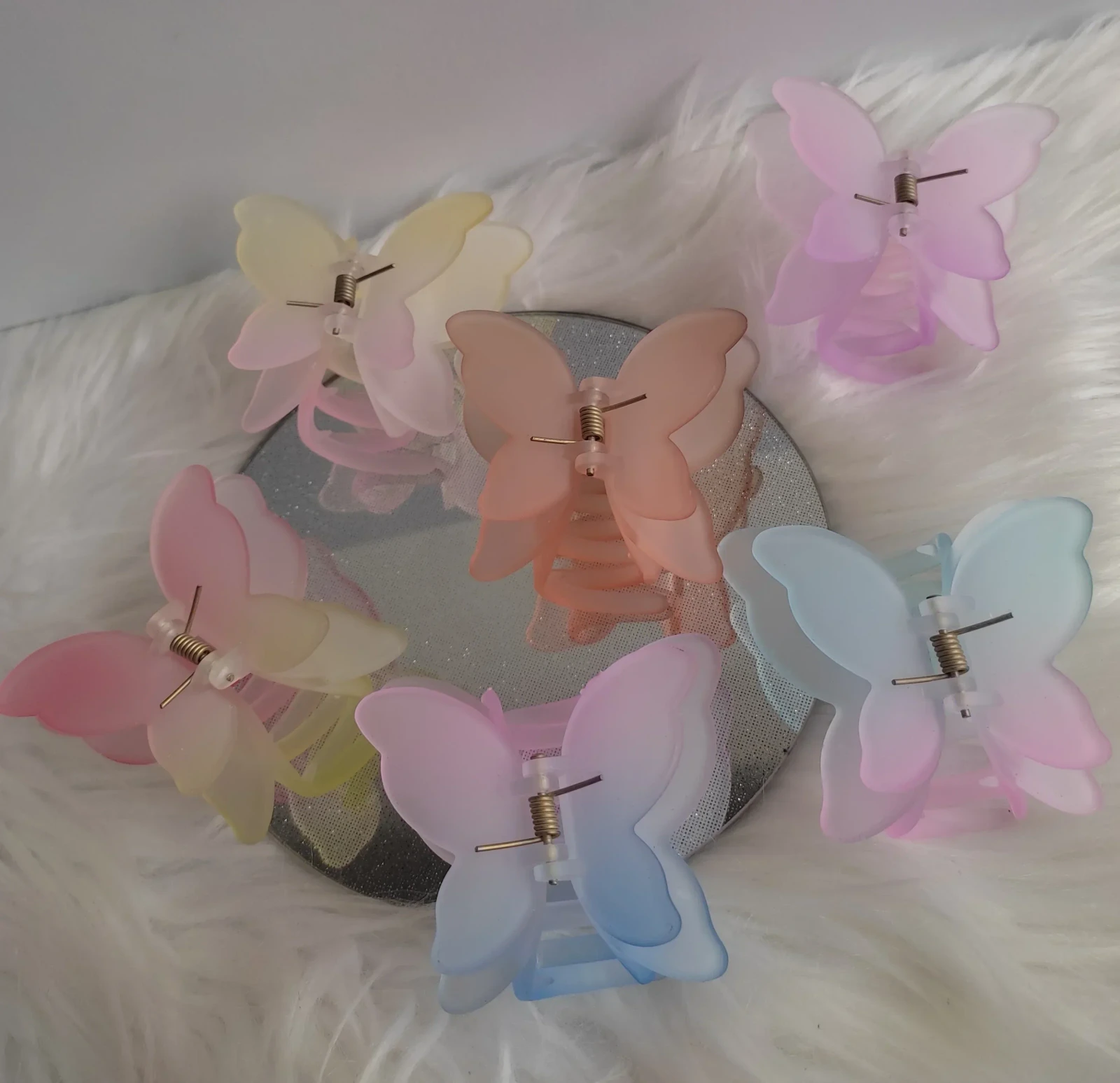 Gancho maxi mariposa degradado pastel 2