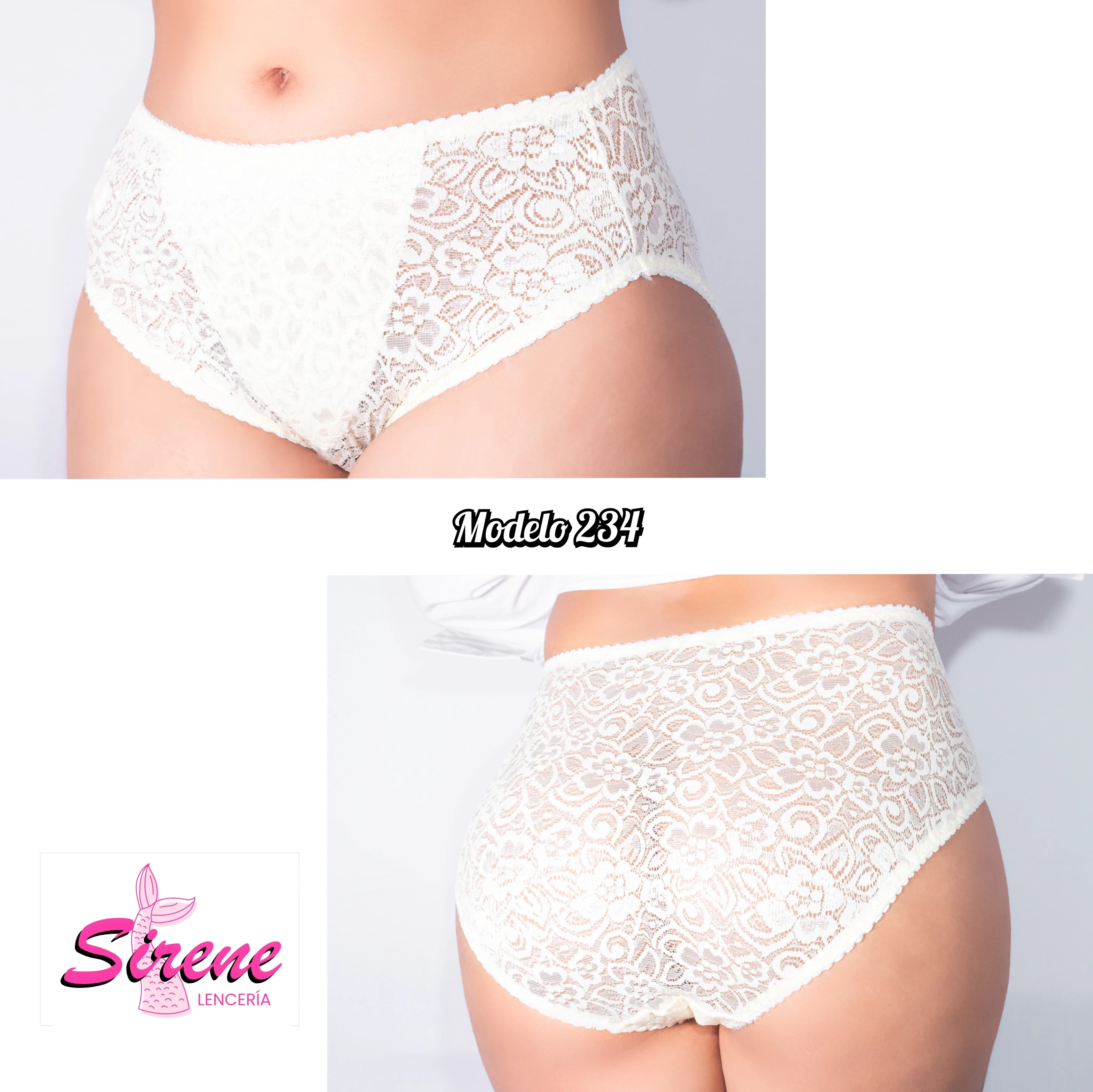 Pantaleta de encaje corte frances con refuerzo