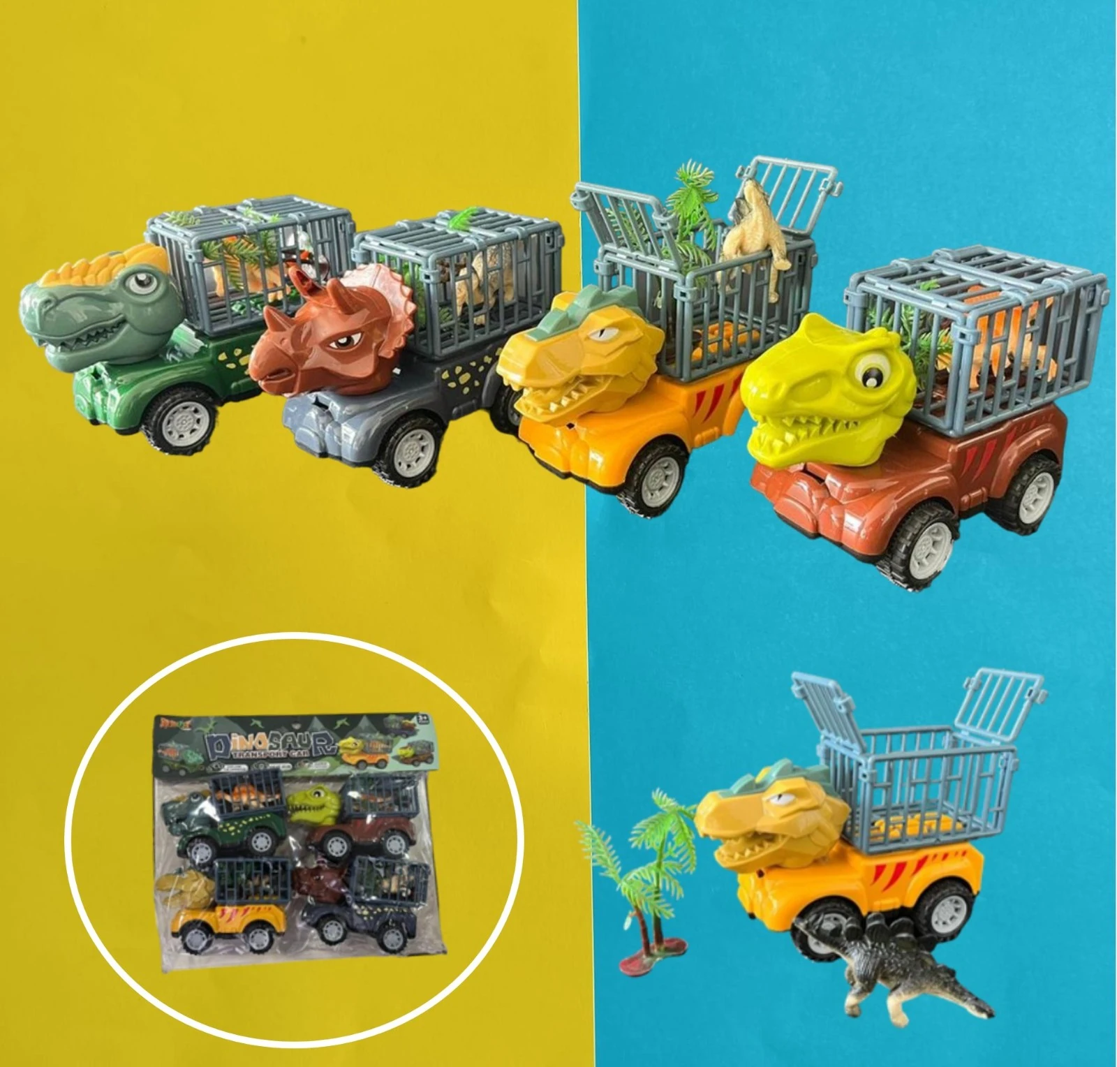 PAQUETE SET CARROS DINOSAURIOS 