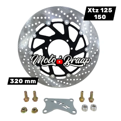 DIS Xtz 125 / DIS Xtz 150 / DIS Dt 125 Disco de freno delantero 320 mm NegroIncluye accesorios de instalación