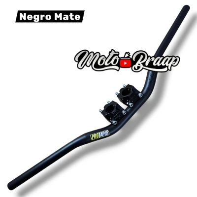 MANUBRIO PROTAPER NEGRO MATE Enduro / 1" 1/8 / 74 cm / con bases