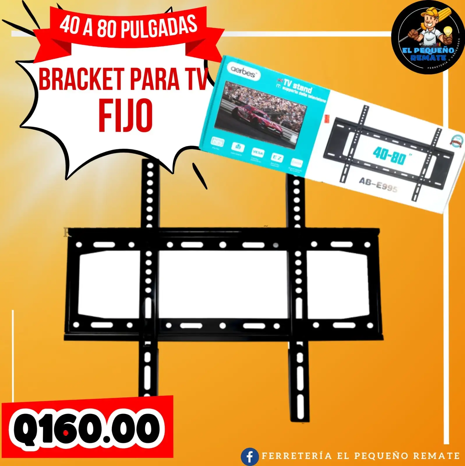 Bracket fijo de 40" - 80" aerbes