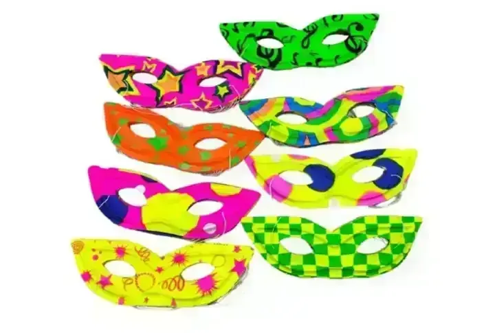 Antifaz fluo estampado de plástico 
