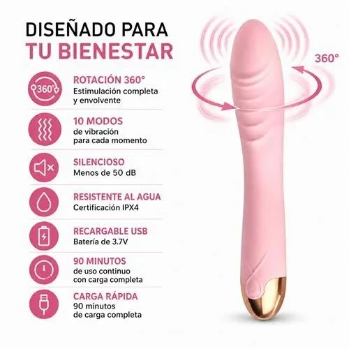Vibrator Aurelia - Rotador - Recargable - Multifuncion 7