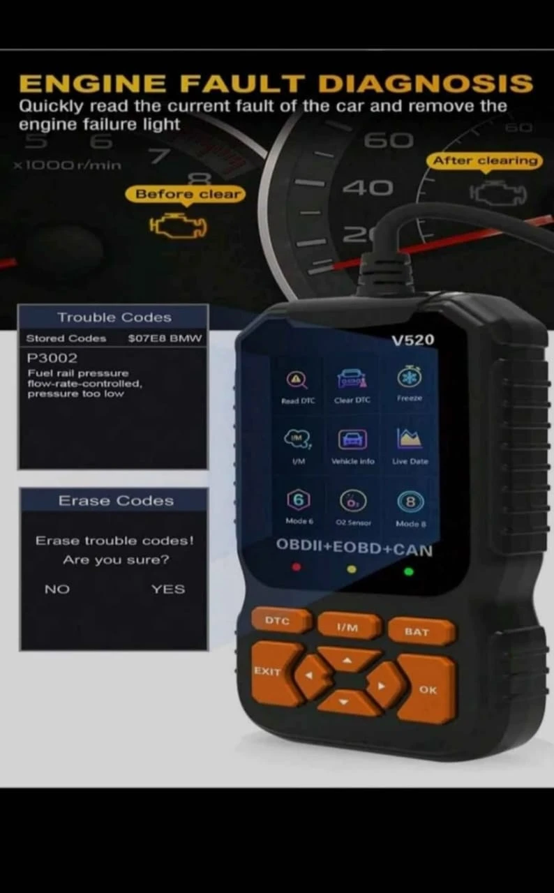 Escáner automotriz V520/ OBD II- Profesional  2